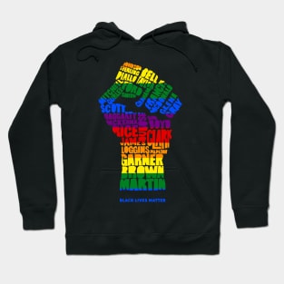 Black Lives Matter Victims Rainbow Text Hoodie